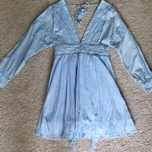 Long Sleeve Low Back Mini Dress - Brand New